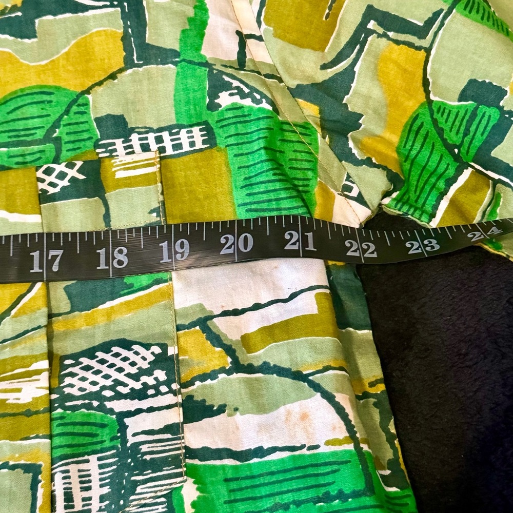 Tommy Hilfiger Green Yellow Abstract Button Up Shirt Men’s Medium - Picture 6 of 7